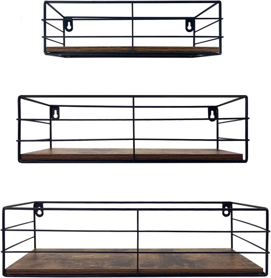 Floating Shelves Wall Mounted Set of 3, Hanging Storage Wall Shelf for Bathroom, Living Room, Bedroom, Kitchen Home
