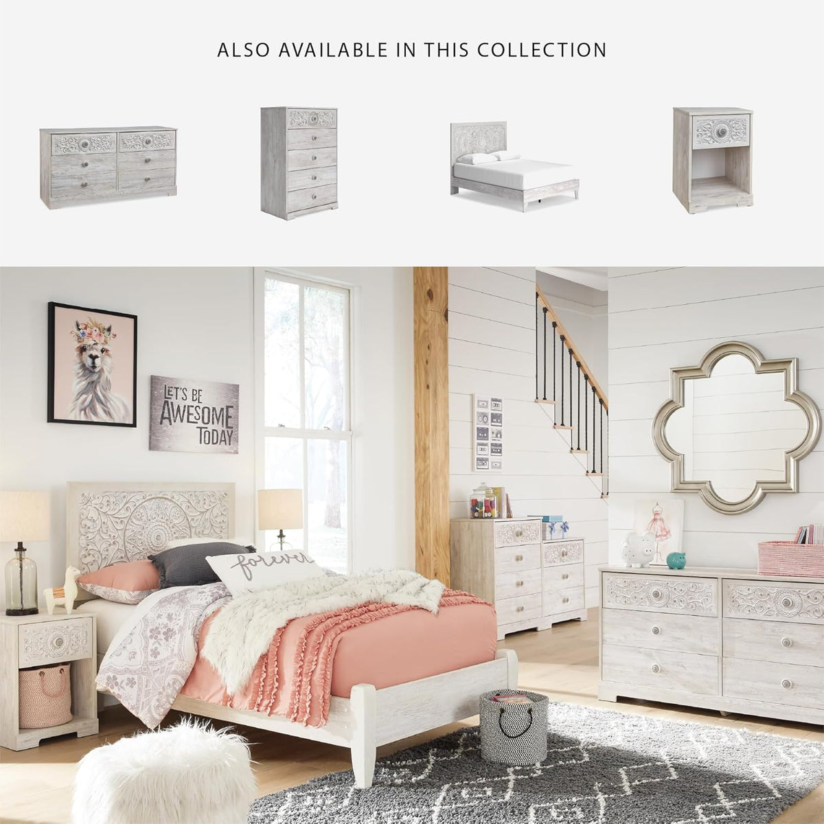 Paxberry Boho Dresser, Whitewash