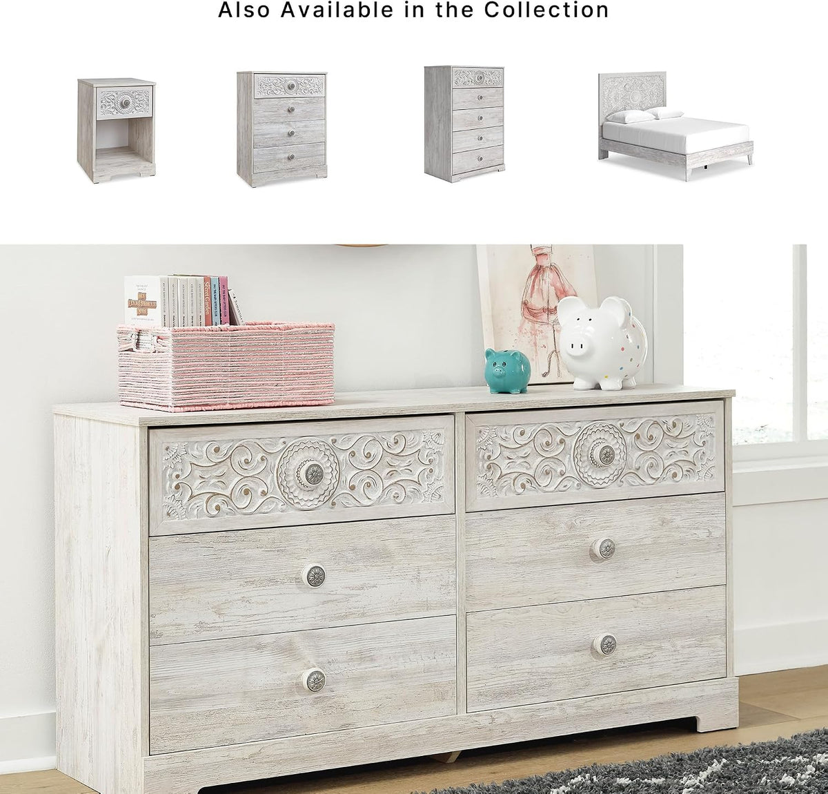 Paxberry Boho Dresser, Whitewash