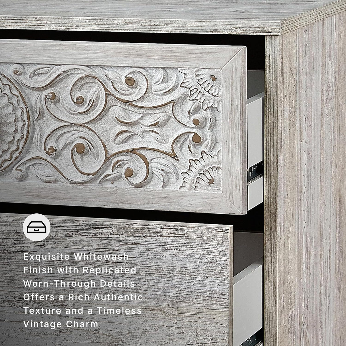 Paxberry Boho Dresser, Whitewash