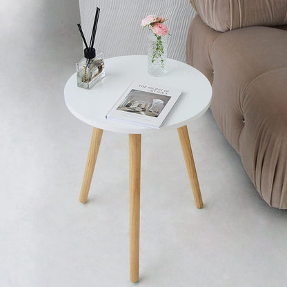 round Side Table, Small White End Table Living Room, Accent Table