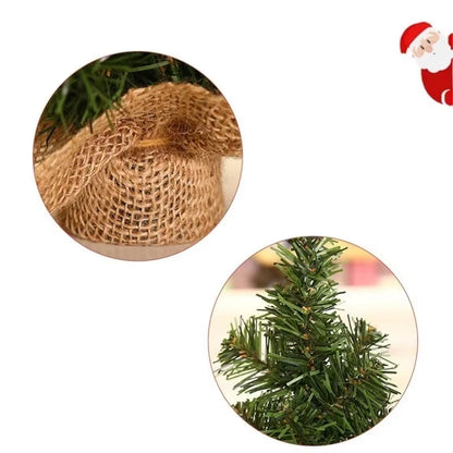 15/20/30Cm Mini Cedar Christmas Tree Linen Base Christmas Tree Decoration Christmas Day Shopping Mall Window Desktop Display