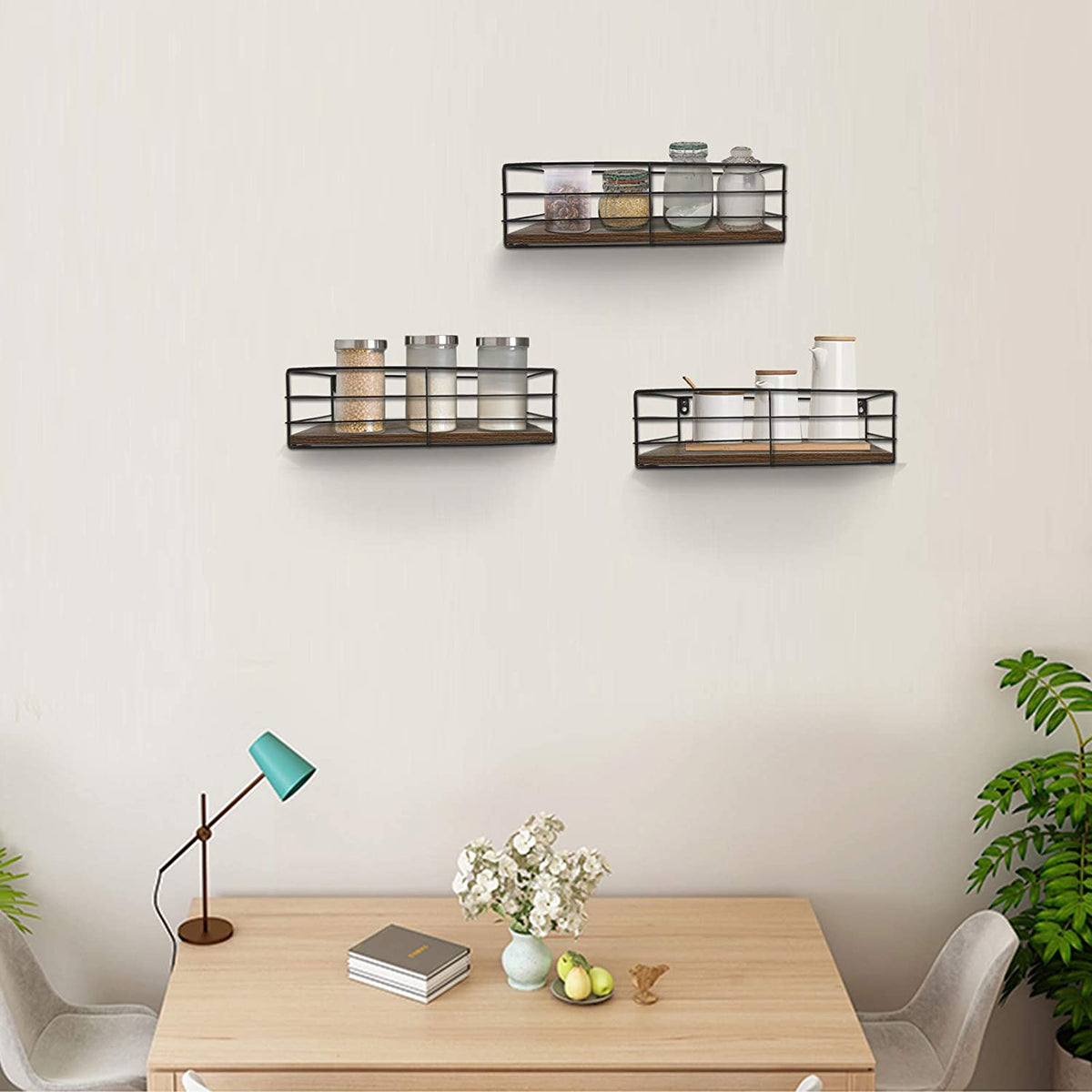 Floating Shelves Wall Mounted Set of 3, Hanging Storage Wall Shelf for Bathroom, Living Room, Bedroom, Kitchen Home