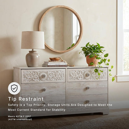 Paxberry Boho Dresser, Whitewash